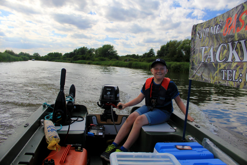 The Bass-online Bait Boat operating on the River Bure. Photo